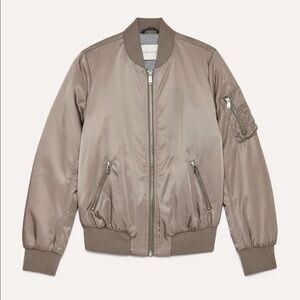 Babaton Aritzia Taupe Bomber Jacket